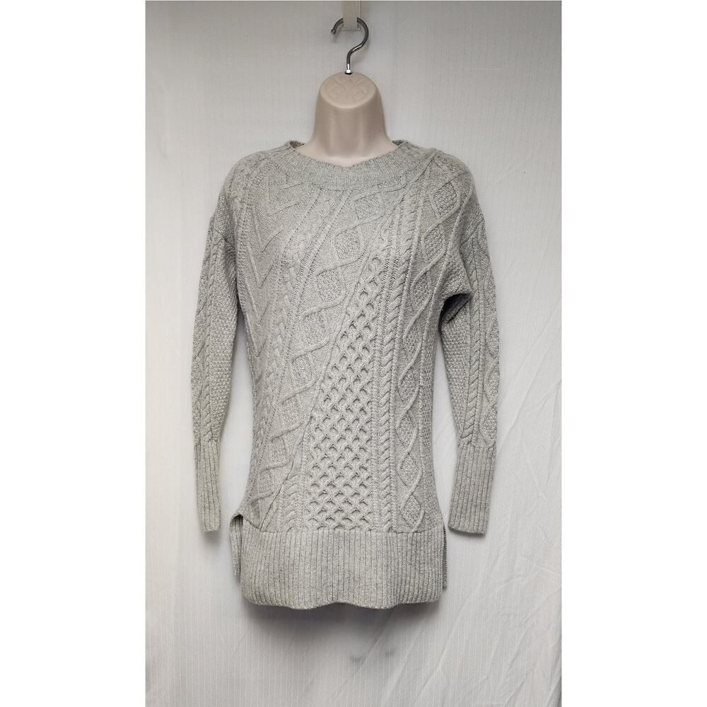 J Crew Cable Knit Patchwork Wool Blend Round Neck… - image 5